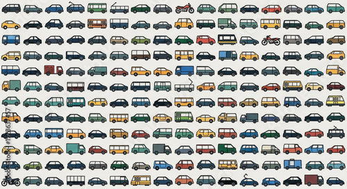 Collection of various vehicles and transportation modes.