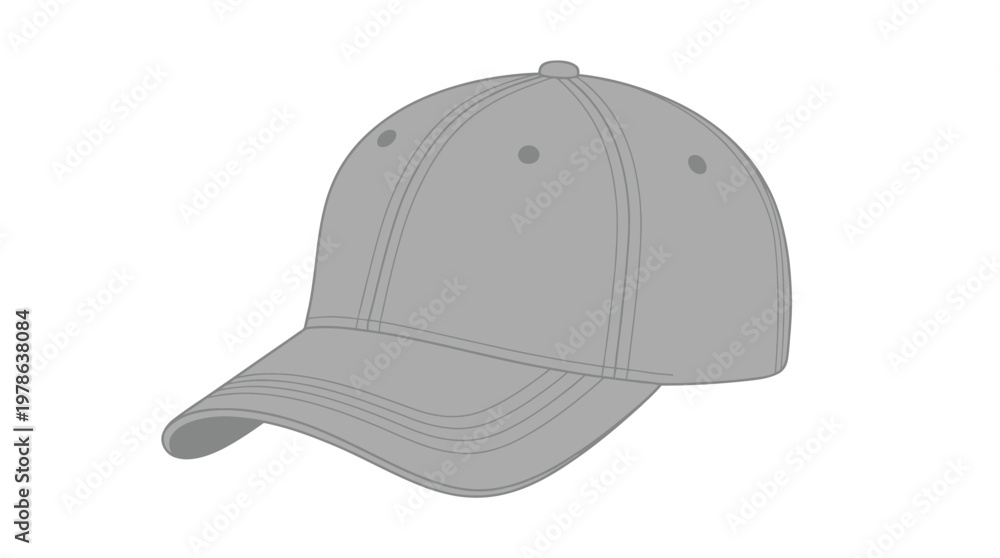 Fototapeta premium Gray Baseball Cap with Adjustable Strap.