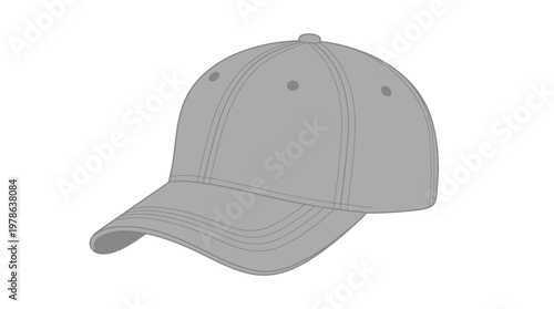 Gray Baseball Cap with Adjustable Strap.
