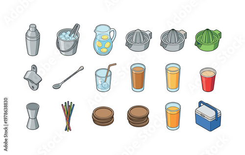 Refreshing drinks kit set, summer beverage bundle, cold drink essentials, party drink set, picnic beverage kit, bar starter bundle