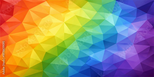 Bild auf Leinwand A vibrant abstract kaleidoscope of geometric triangles forms a captivating background of rich colors