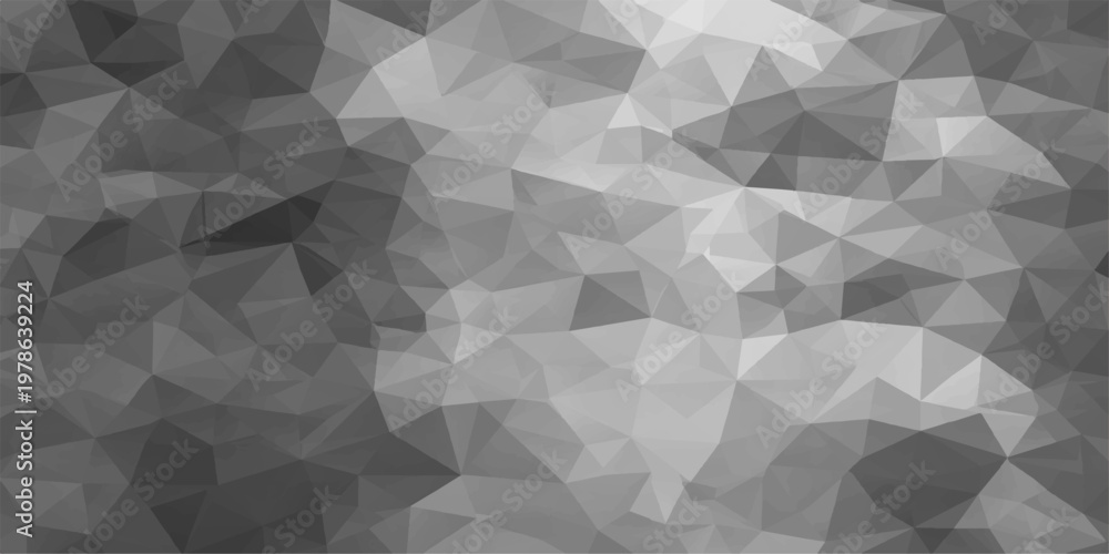 Obraz premium A geometric gray background image, composed of numerous triangular and polygonal shapes, creating an abstract and modern visual representation. 