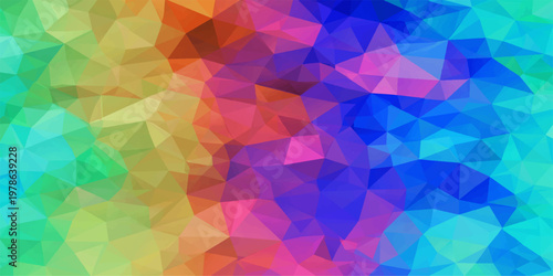 Vibrant mosaic of overlapping geometric shapes, creating a mesmerizing display of colors and forms, a feast for the eyes and a testament to modern art.