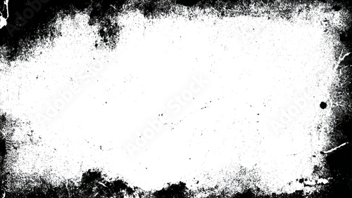 Grunge texture with white center and black border  distressed background