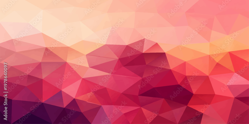 Obraz premium A striking geometric abstract composition showcasing a harmonious blend of warm, inviting colors and intricate polygon arrangements. 