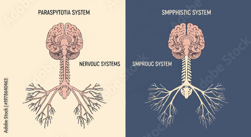 Diagram of the human nervous system and its two divisions.