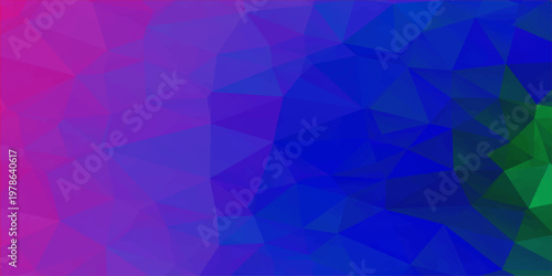 Geometric abstraction in vibrant hues and textured surfaces create an immersive visual experience. The triangles overlap with each other, inviting viewers to explore depth and shape.