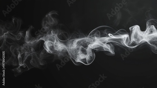 A stream of white smoke swirling against a dark background