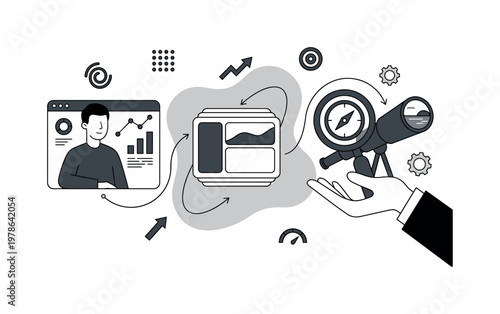 Business growth strategy and future vision with analytics and foresight