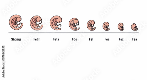 Human Embryonic Development Stages Illustration.
