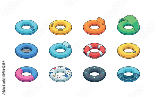 Swim ring with cup holder, swim ring with handles, swim ring with backrest, swim ring with canopy, swim ring with mesh seat, swim