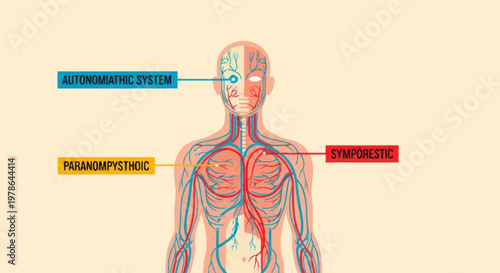 Human circulatory and nervous system diagram.