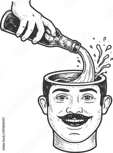 lucky cat maneki neko vintage engraving illustration fortune symbol japanese