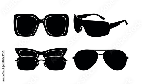 Oversized sunglasses large square lenses, shield sunglasses single lens wrap style, cat eye sunglasses sharp lifted edges, rimless