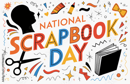 NATIONAL SCRAPBOOK DAY vector illustration isolated on white background