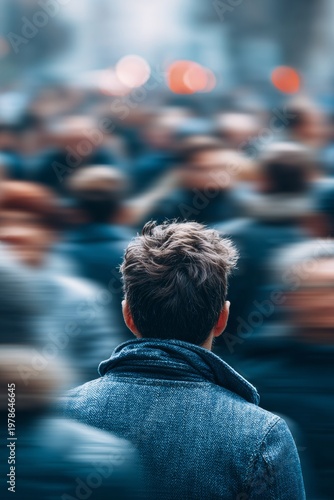 Embracing solitude in a bustling city crowd