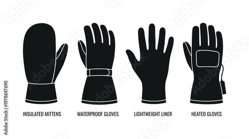 Ski gloves insulated thick fabric, mittens ski style single pocket, waterproof ski gloves long cuff, lightweight liner gloves thin