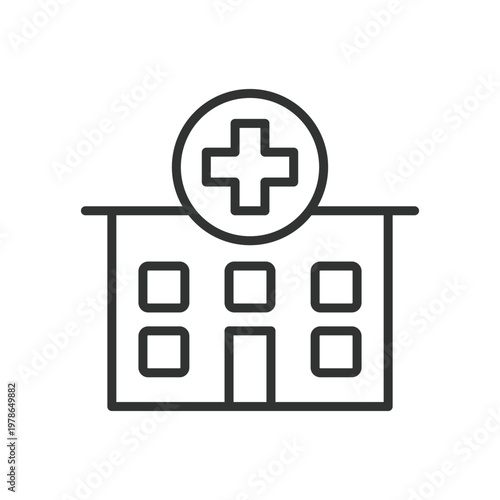 фотографія Hospital building, icon in line design