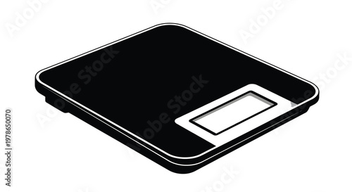 A black digital kitchen scale with a rectangular display panel shown