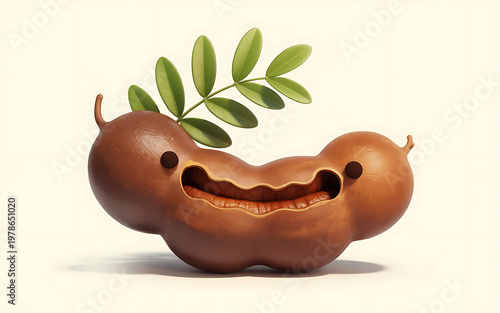 Charming cartoon tomato character with leaves whimsical digital art