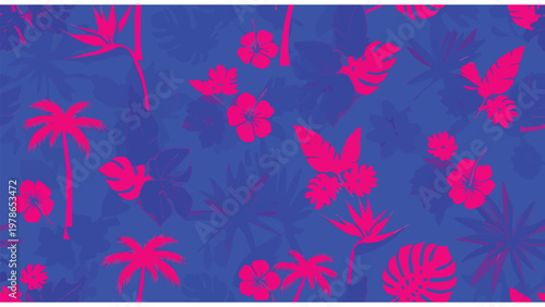 Tropical Floral Pattern Background for Summer & Resort Marketing Designs