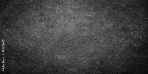 Bild auf Leinwand Dark grunge metal texture background with rough worn surface, abstract black ste