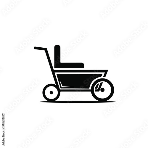 Construction Wheelbarrow Flat Vector Icon Art