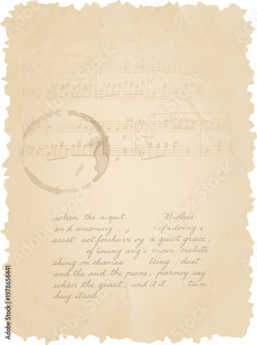 Vintage Paper With Music Notes Background
