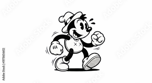 Cartoon character in a running motion.