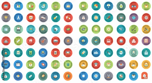 Colorful social media icons background.