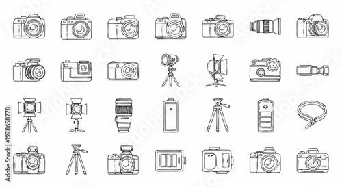 Collection of various camera icons.