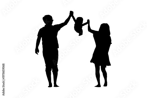Family Togetherness with Baby Minimal Silhouette Design.