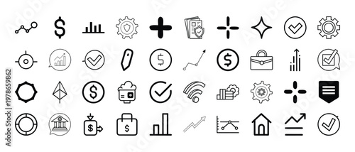  Abstract Geometric Tech Icon Set for Digital Connectivity and Networking
