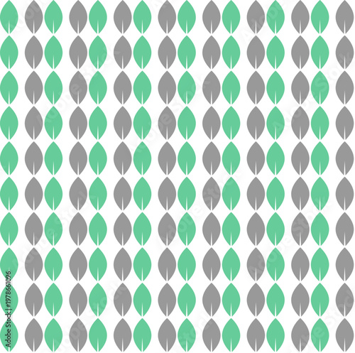 Seamless Leaf Pattern with Minimalist Green and Grey Foliage Background