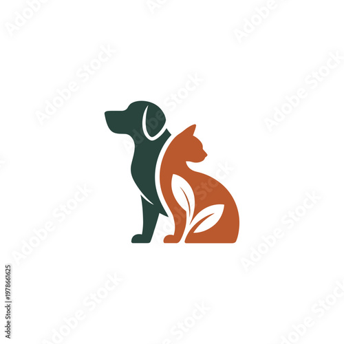 A dog and a cat sitting next to each other