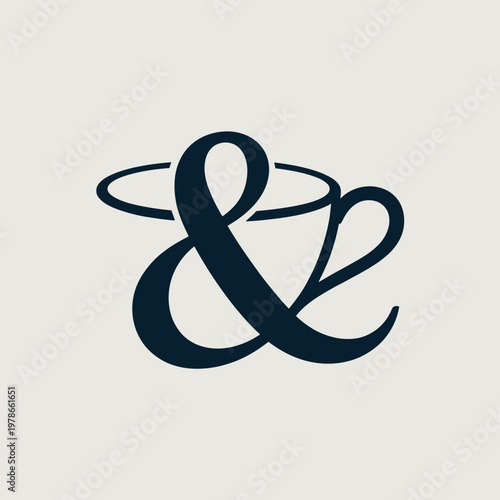 A stylized ampersand symbol with a halo