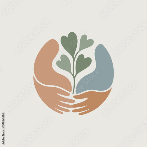 Hands holding a plant with heart shaped leaves