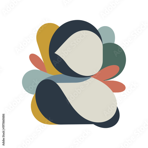 A stylized illustration of a penguin