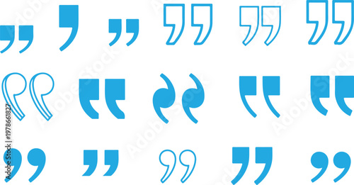 Set of quote mark icons isolated on white background.Quotation marks.Black quotes icon collection