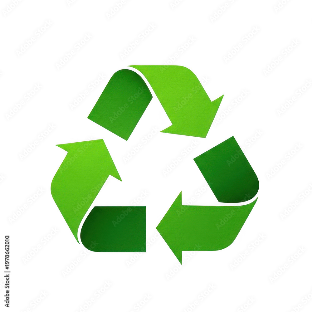 Fototapeta premium Green recycling symbol icon for eco friendly environment concept