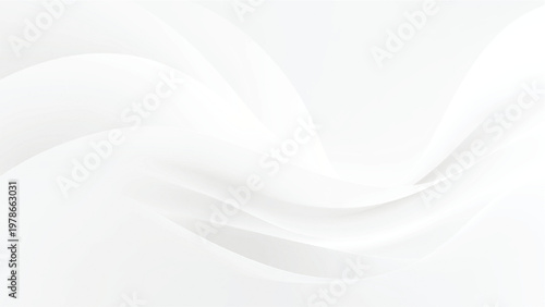 White wavy abstract background with smooth curves and soft gradient texture