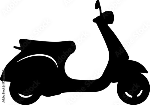 A classic retro two-wheeled motorized vehicle for urban transport, symbolizing freedom and vintage style