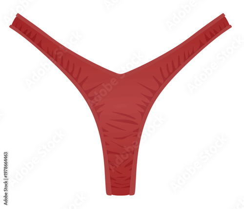 Red bottom bikini. vector illustration