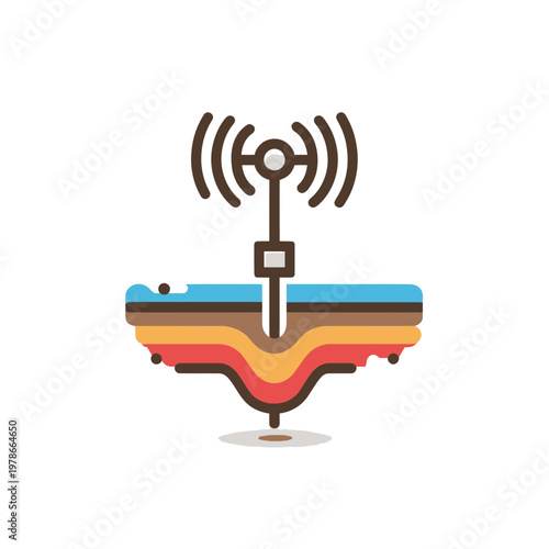 Antenna Transmitting Signals Through Earth Layers