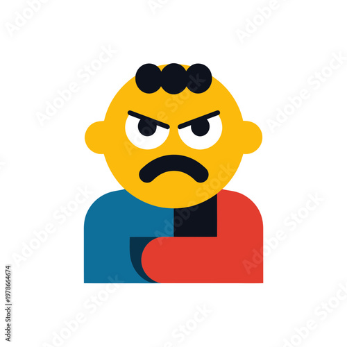 Angry yellow character illustration