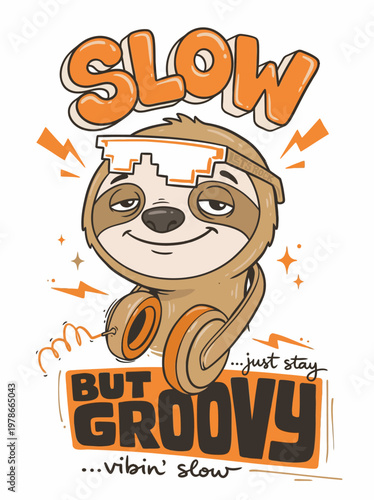 Smiling sloth with pixelated forehead.