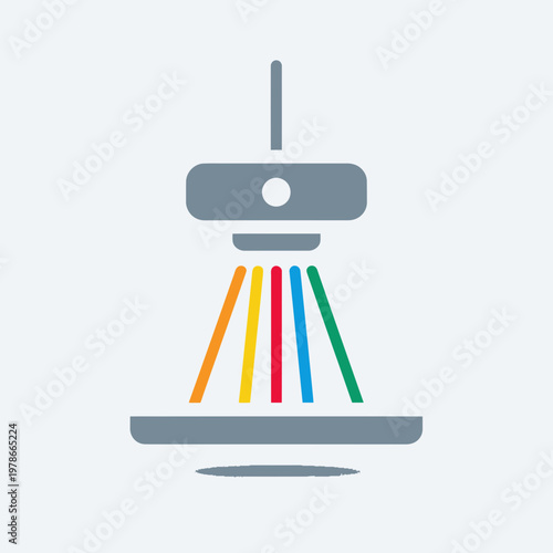 Color Inkjet Printer Outputting Lines of Ink