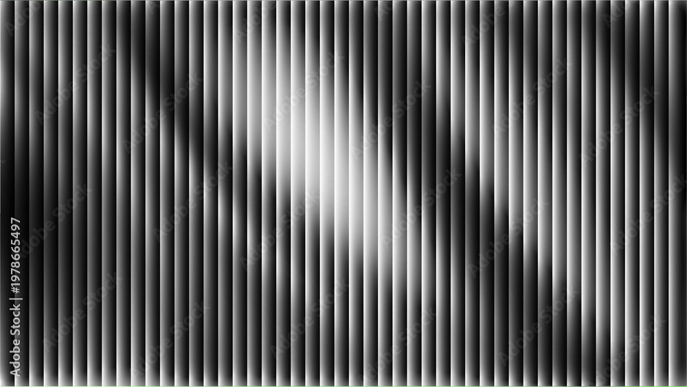 Fototapeta premium Reeded glass with black and white gradient. Ribbed glass background with refraction effect. Abstract vector background