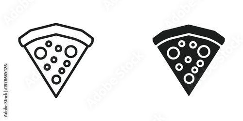 Contrast between simple and detailed pizza slice illustrations