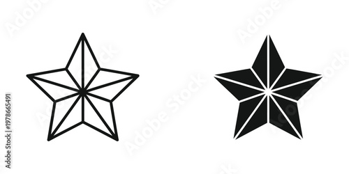 Comparison of a line star and a filled star with contrasting sections
